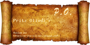Pritz Olivér névjegykártya
